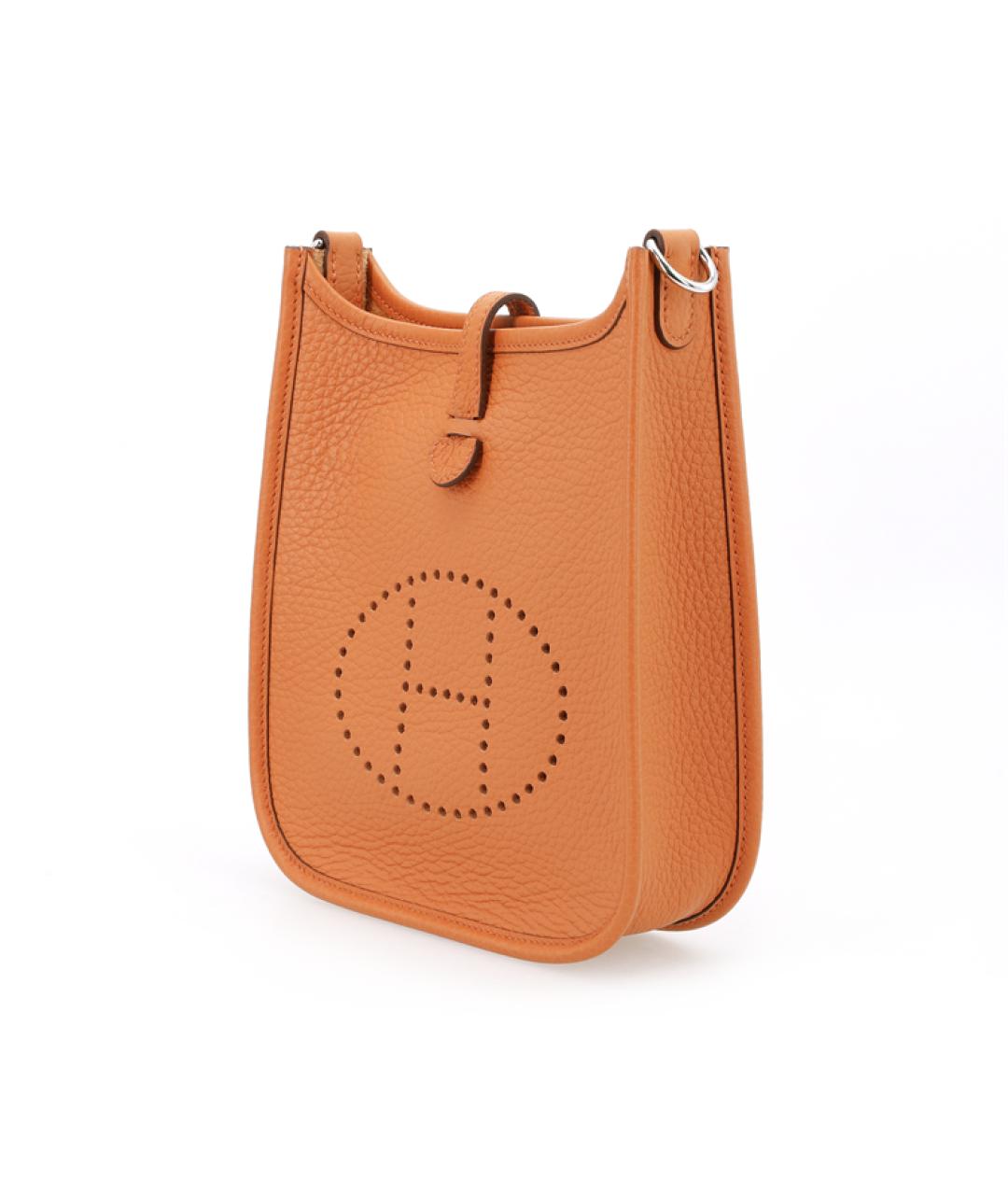 HERMES Оранжевая кожаная сумка через плечо, фото 4