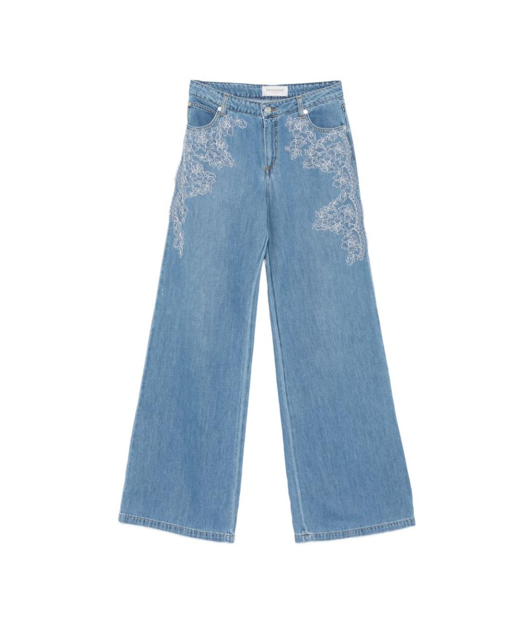 ERMANNO FIRENZE Синие хлопковые джинсы клеш, фото 1