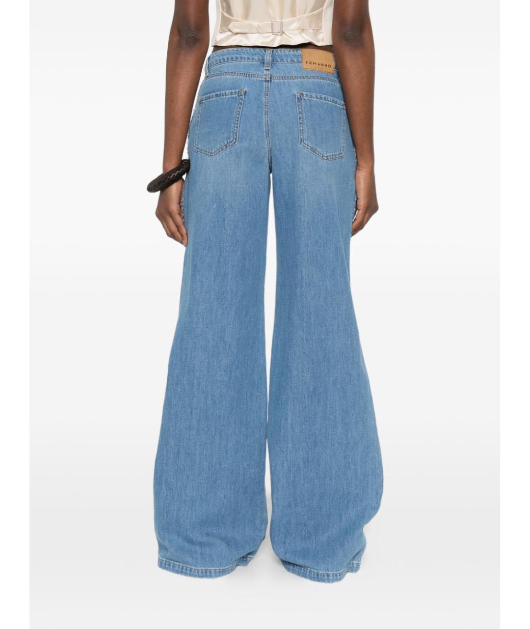 ERMANNO FIRENZE Синие хлопковые джинсы клеш, фото 3
