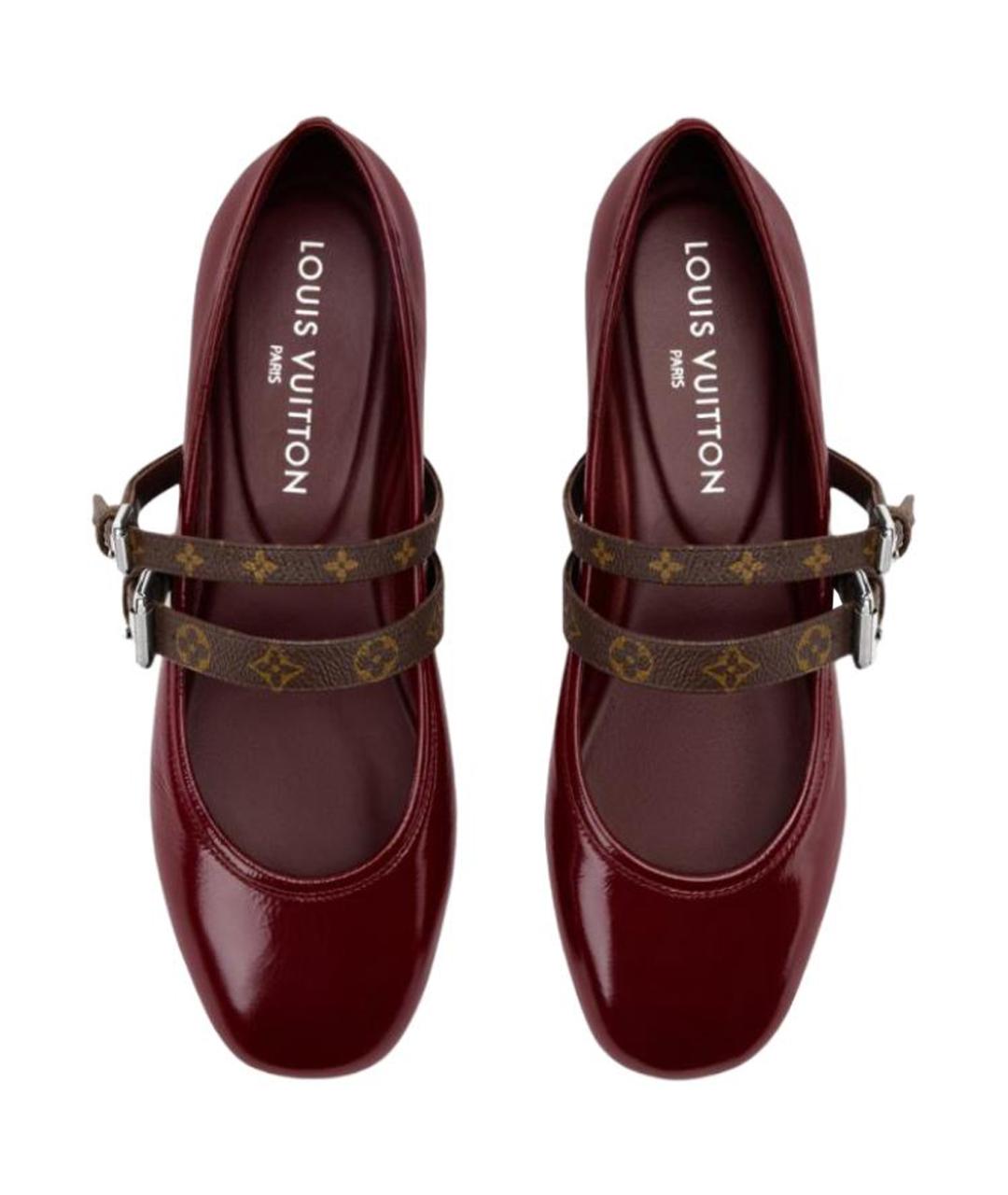 LOUIS VUITTON Красные кожаные балетки, фото 4