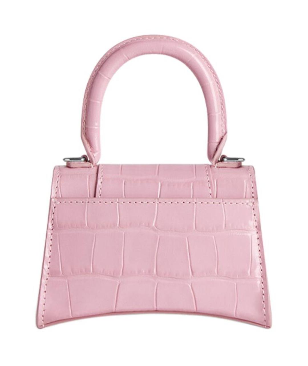 BALENCIAGA Розовая кожаная сумка с короткими ручками, фото 4