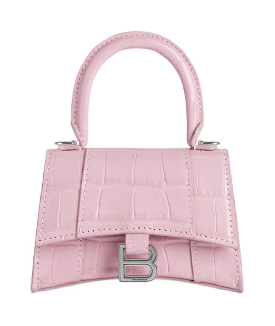 BALENCIAGA Розовая кожаная сумка с короткими ручками, фото 1