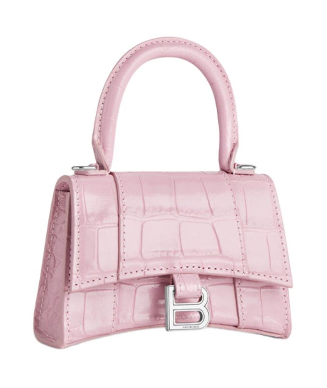 BALENCIAGA Розовая кожаная сумка с короткими ручками, фото 2