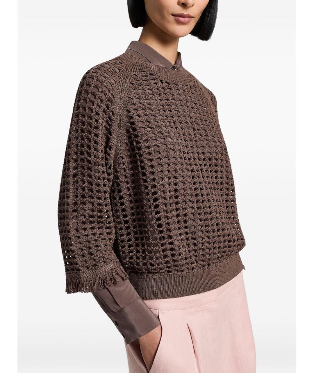 PESERICO Коричневый джемпер / свитер, фото 3
