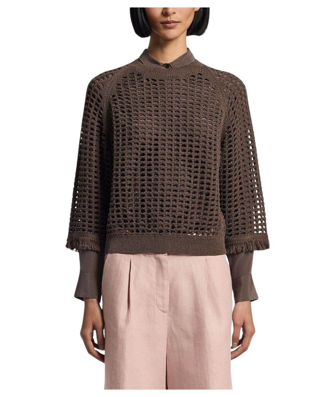 PESERICO Коричневый джемпер / свитер, фото 1