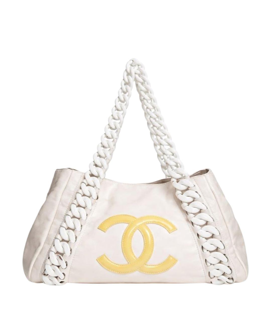 CHANEL Белая кожаная сумка через плечо, фото 1