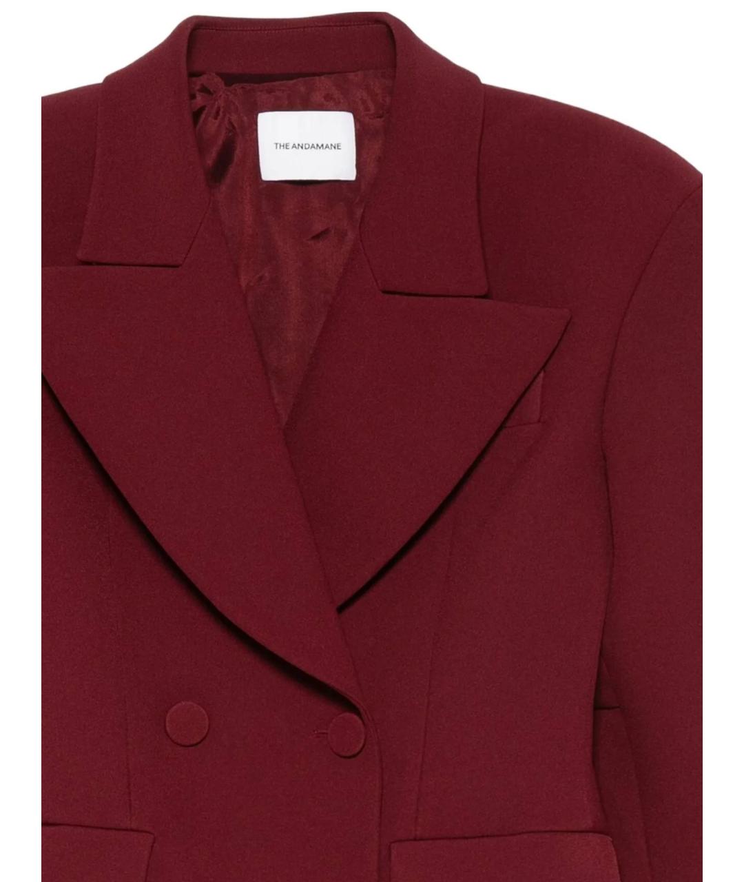 THE ANDAMANE Бордовый полиэстеровый жакет/пиджак, фото 2
