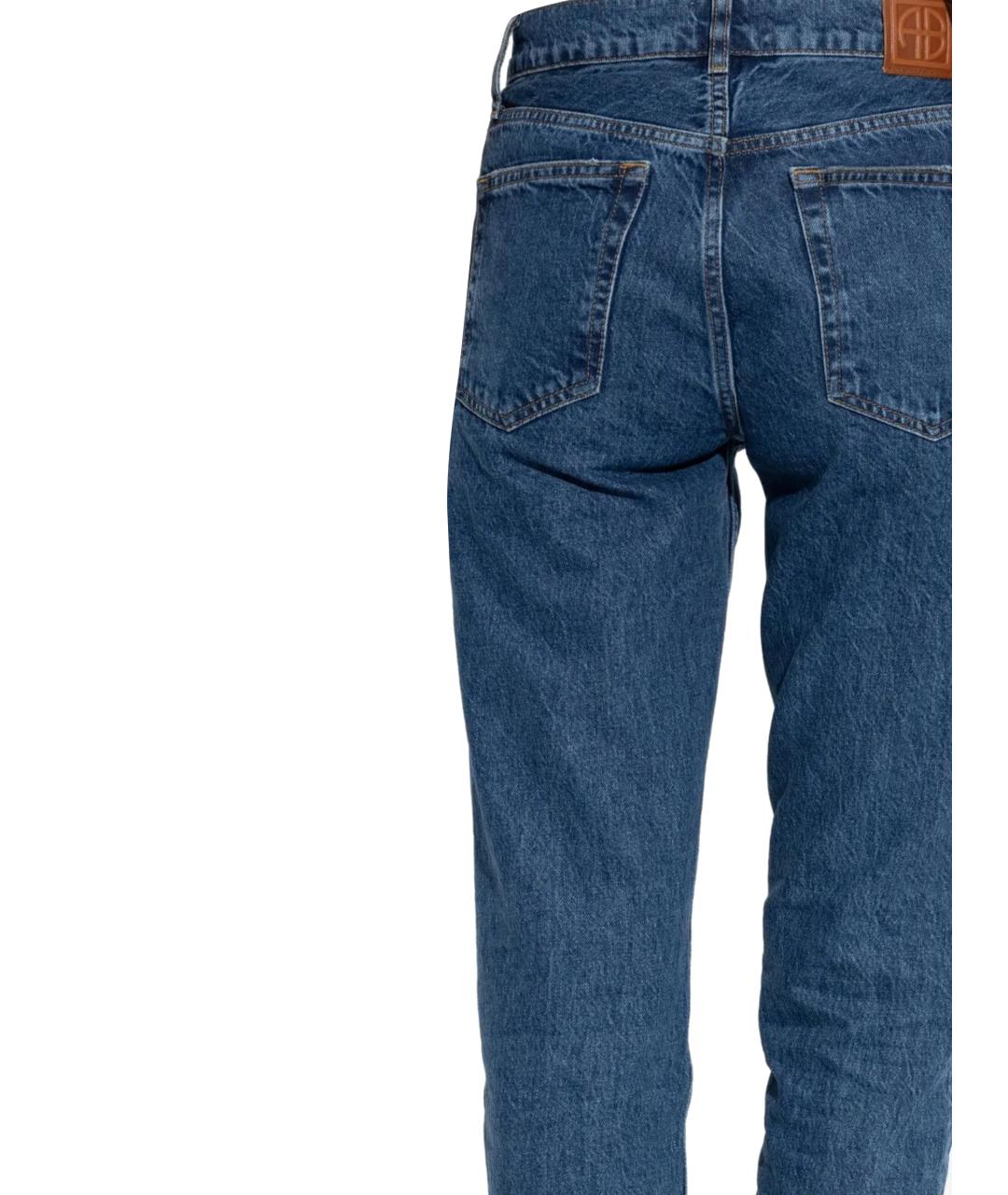 ANINE BING Синие хлопковые прямые джинсы, фото 3