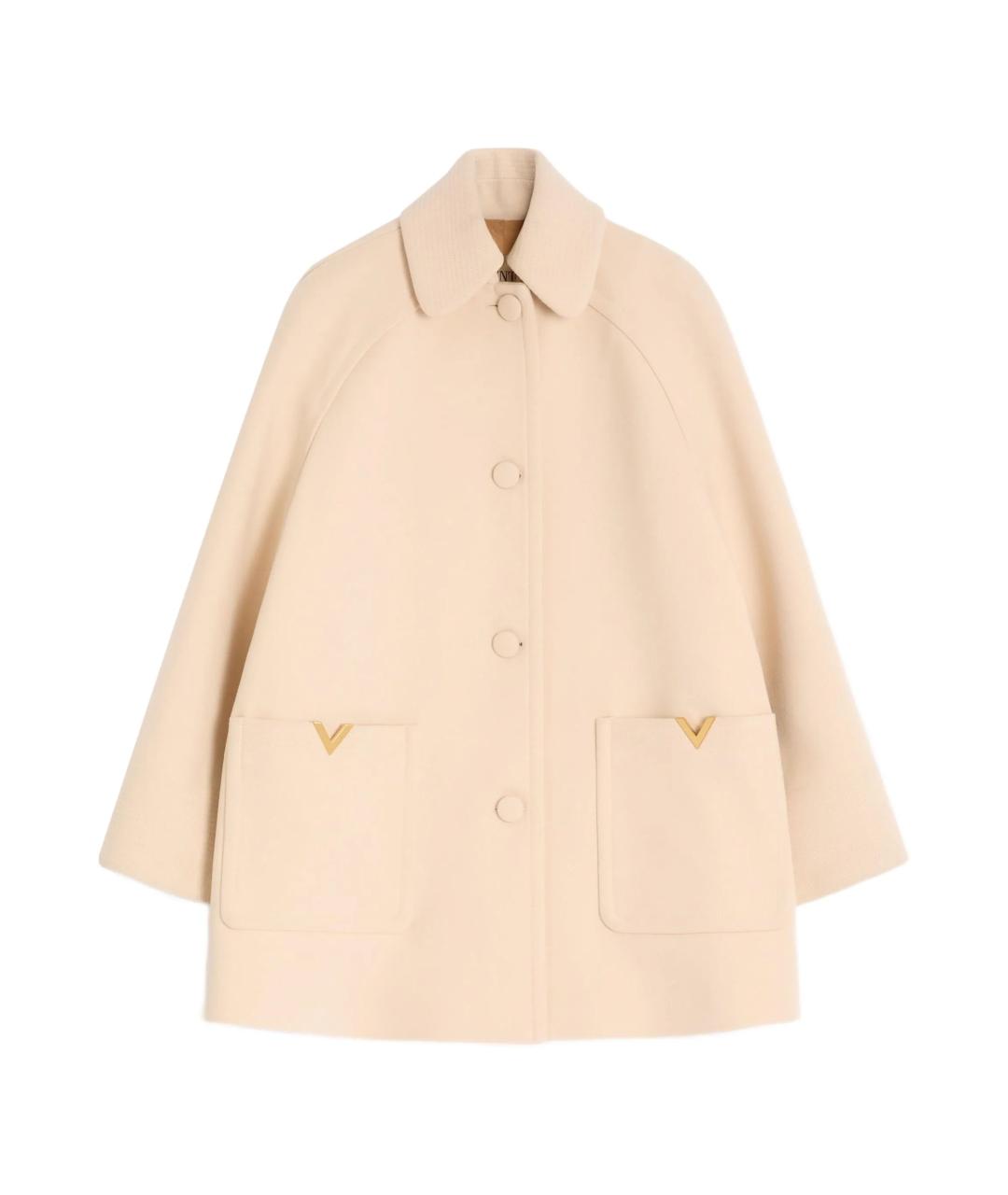 VALENTINO Бежевое шерстяное пальто, фото 1