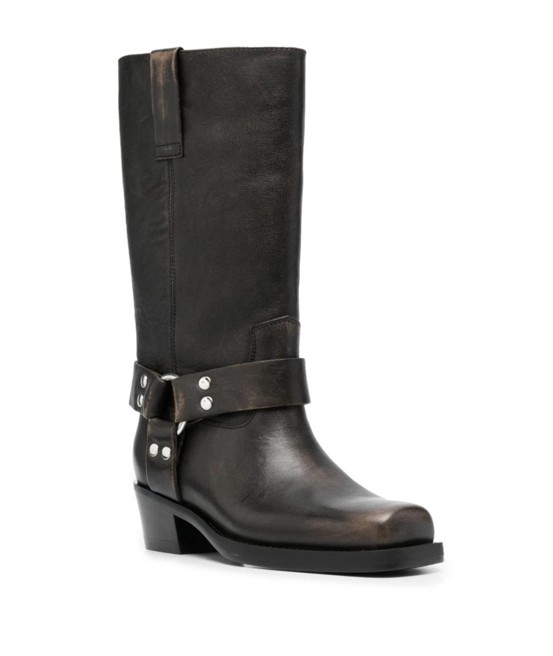 PARIS TEXAS Черные кожаные сапоги, фото 2