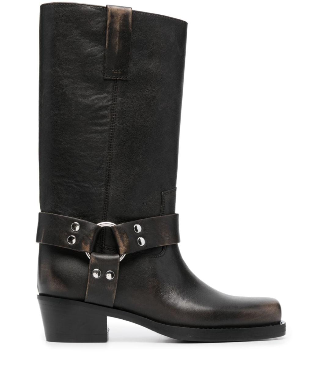 PARIS TEXAS Черные кожаные сапоги, фото 1