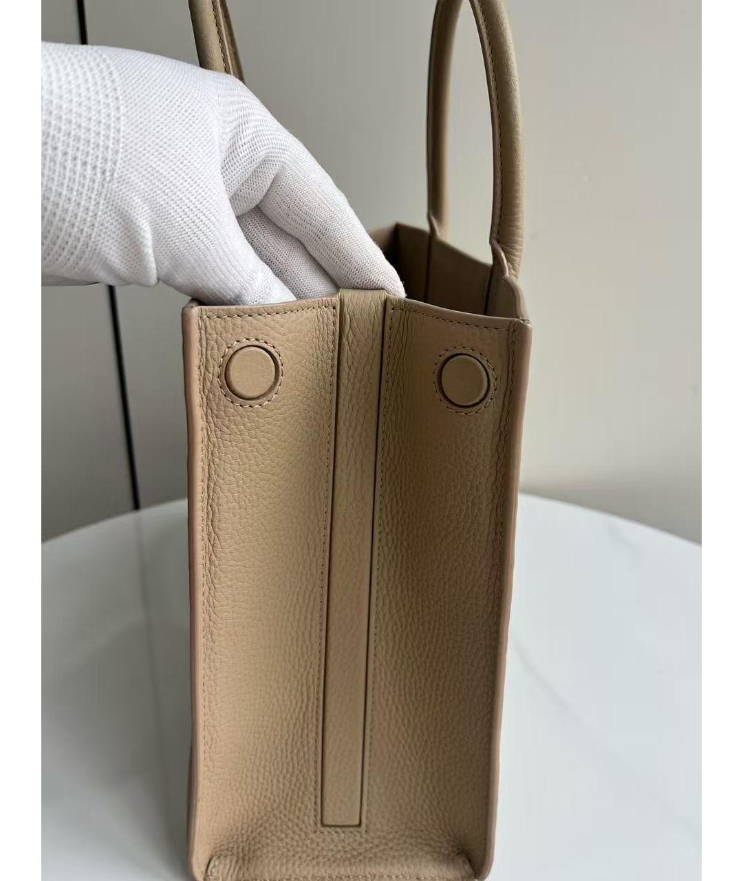 BURBERRY Коричневая кожаная сумка с короткими ручками, фото 5