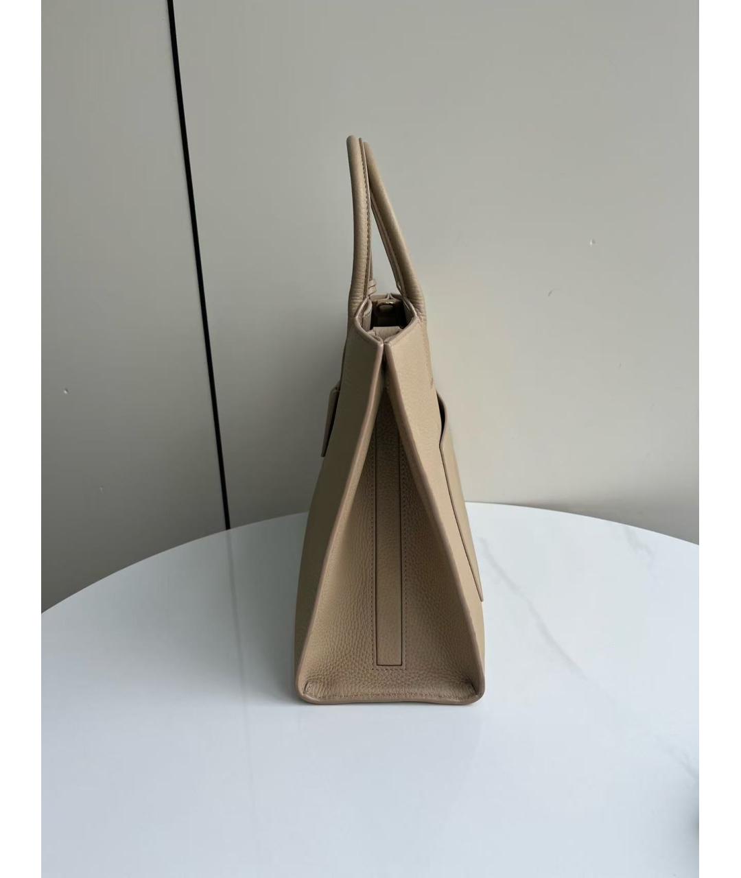 BURBERRY Коричневая кожаная сумка с короткими ручками, фото 4