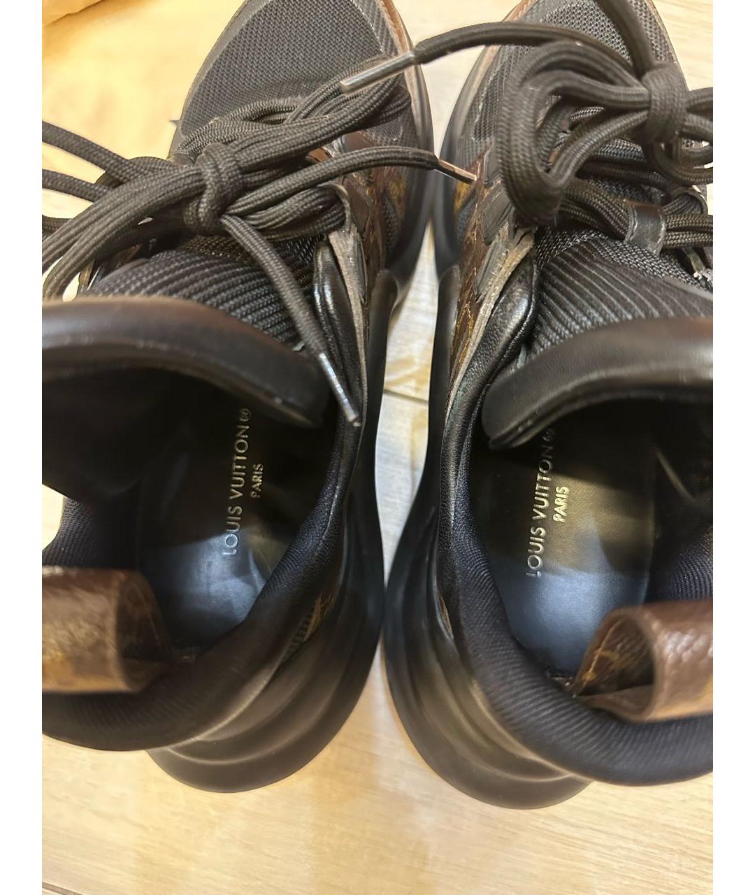 LOUIS VUITTON Черные кожаные кроссовки, фото 3