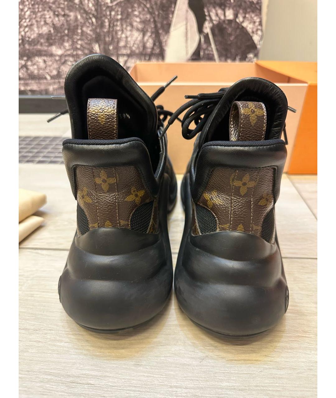 LOUIS VUITTON Черные кожаные кроссовки, фото 4
