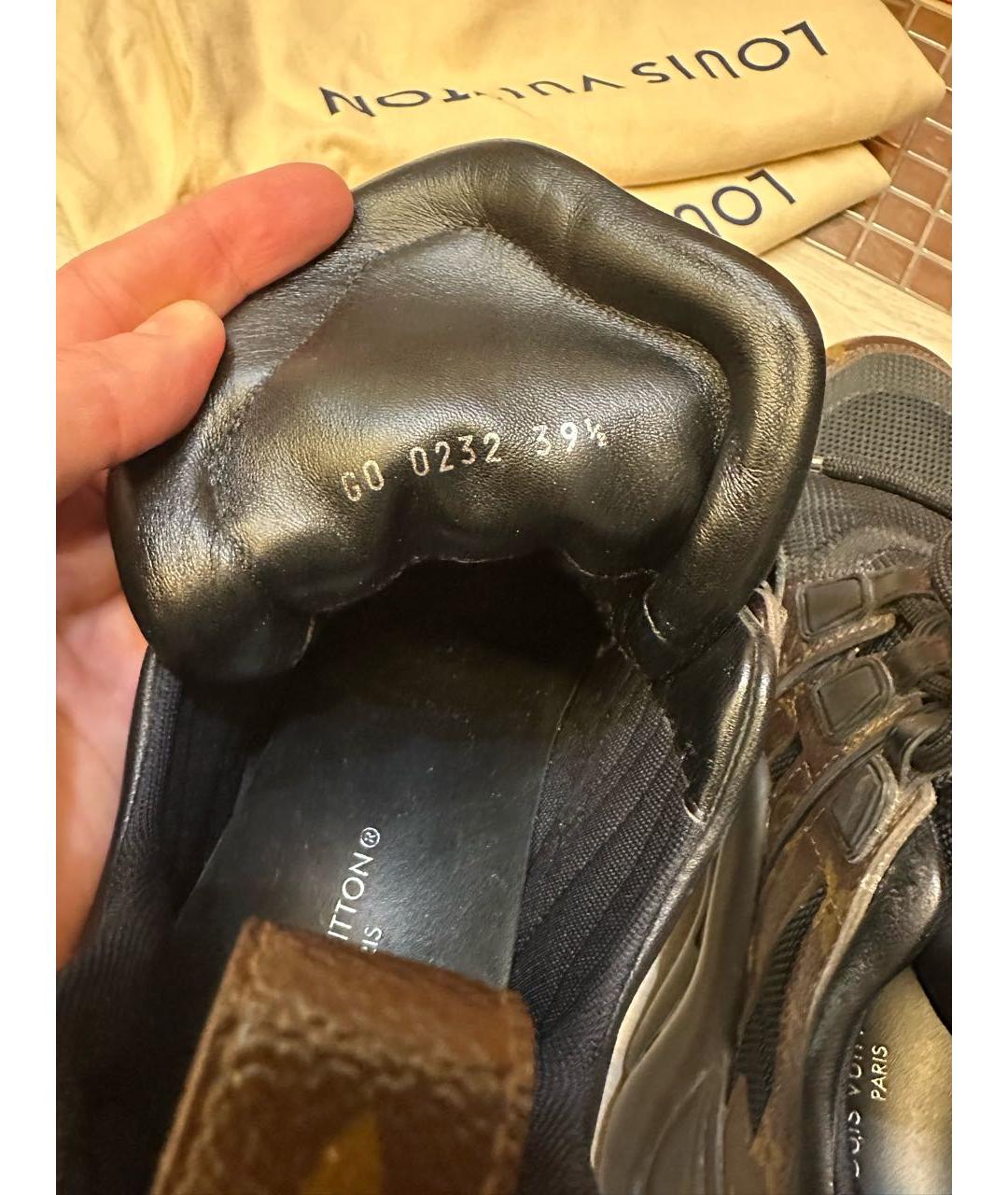 LOUIS VUITTON Черные кожаные кроссовки, фото 5