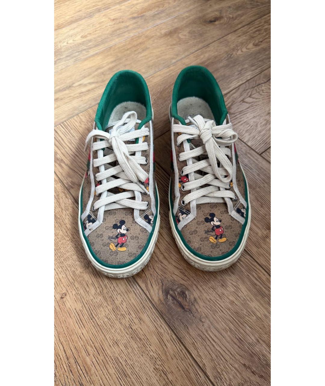 GUCCI Коричневые кеды, фото 3