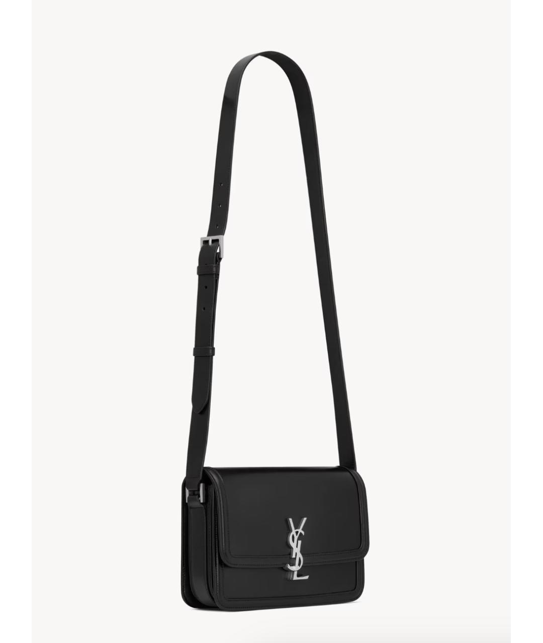 SAINT LAURENT Черная кожаная сумка на плечо, фото 6