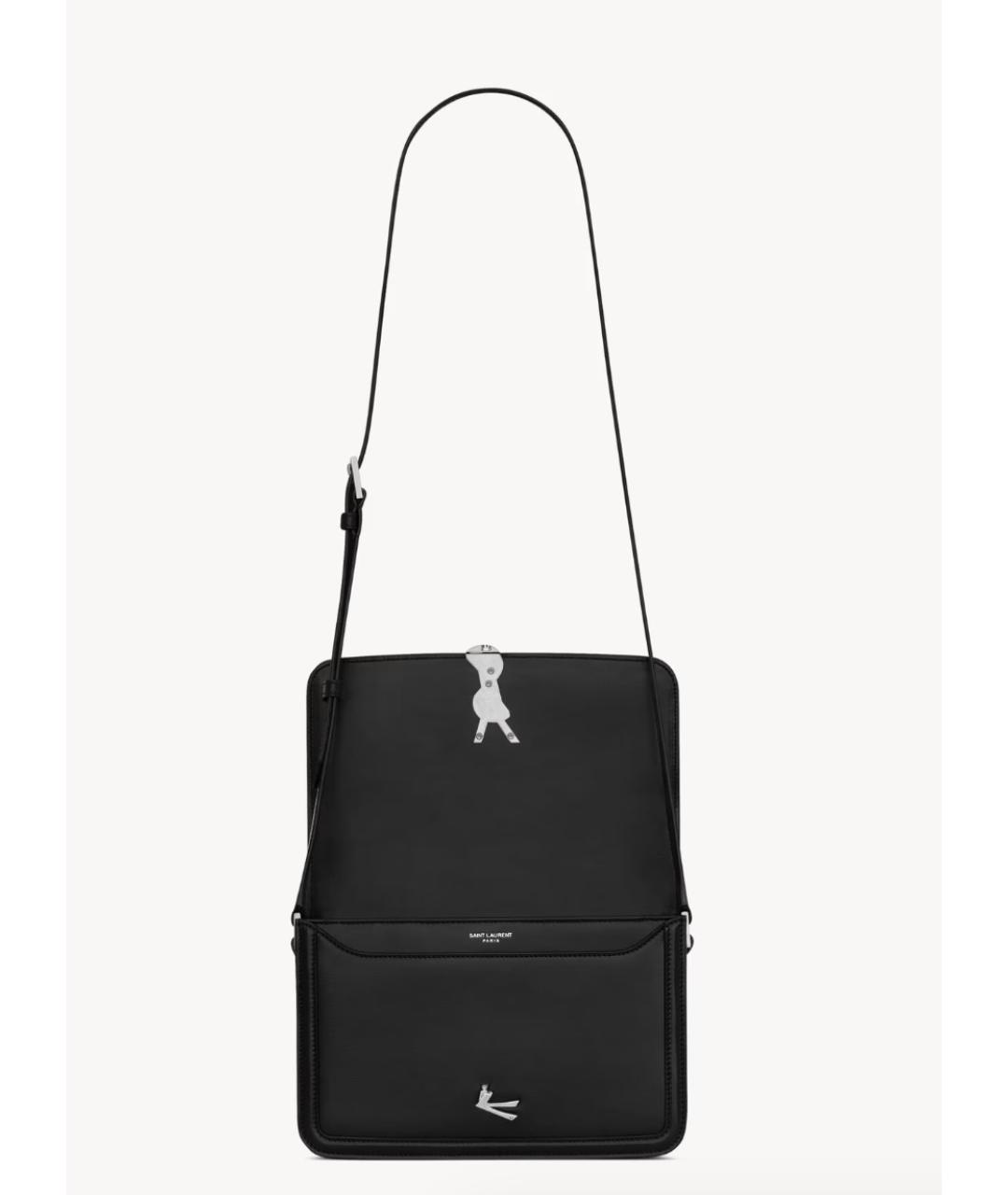 SAINT LAURENT Черная кожаная сумка на плечо, фото 5