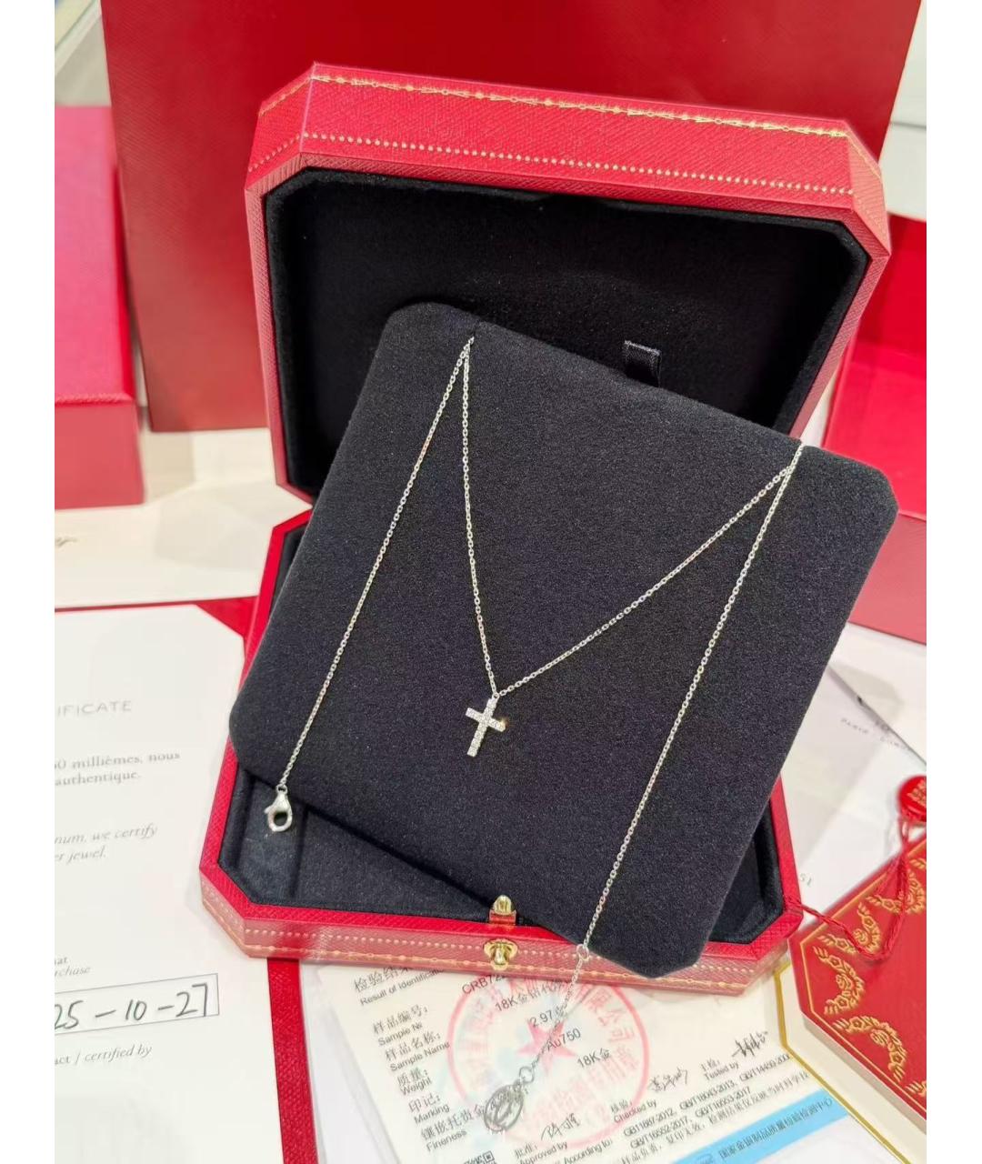 CARTIER Серебряное колье из белого золота, фото 4