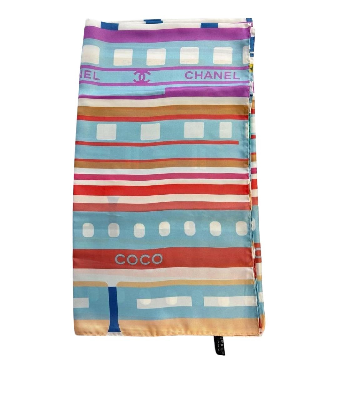 CHANEL Мульти шелковый платок, фото 1