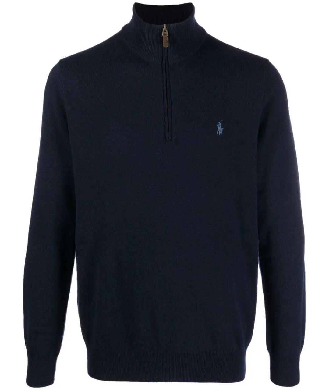 POLO RALPH LAUREN Темно-синий шерстяной джемпер / свитер, фото 1