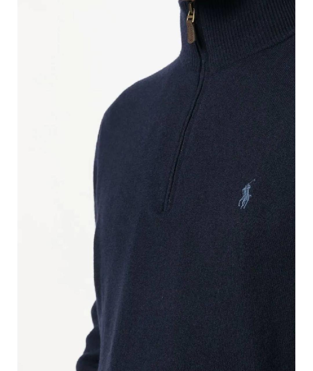 POLO RALPH LAUREN Темно-синий шерстяной джемпер / свитер, фото 2