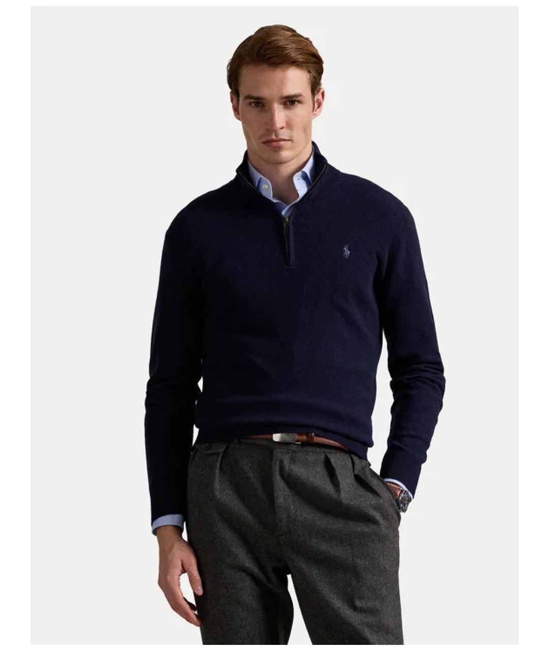 POLO RALPH LAUREN Темно-синий шерстяной джемпер / свитер, фото 3