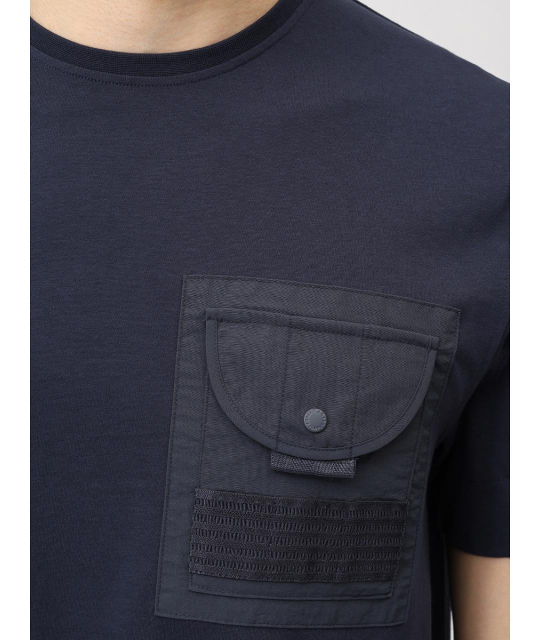 PARAJUMPERS Синяя хлопковая футболка, фото 4