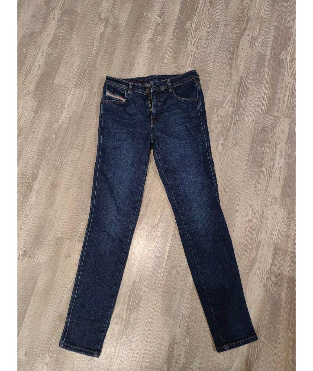 DIESEL Темно-синие хлопко-эластановые джинсы слим, фото 4