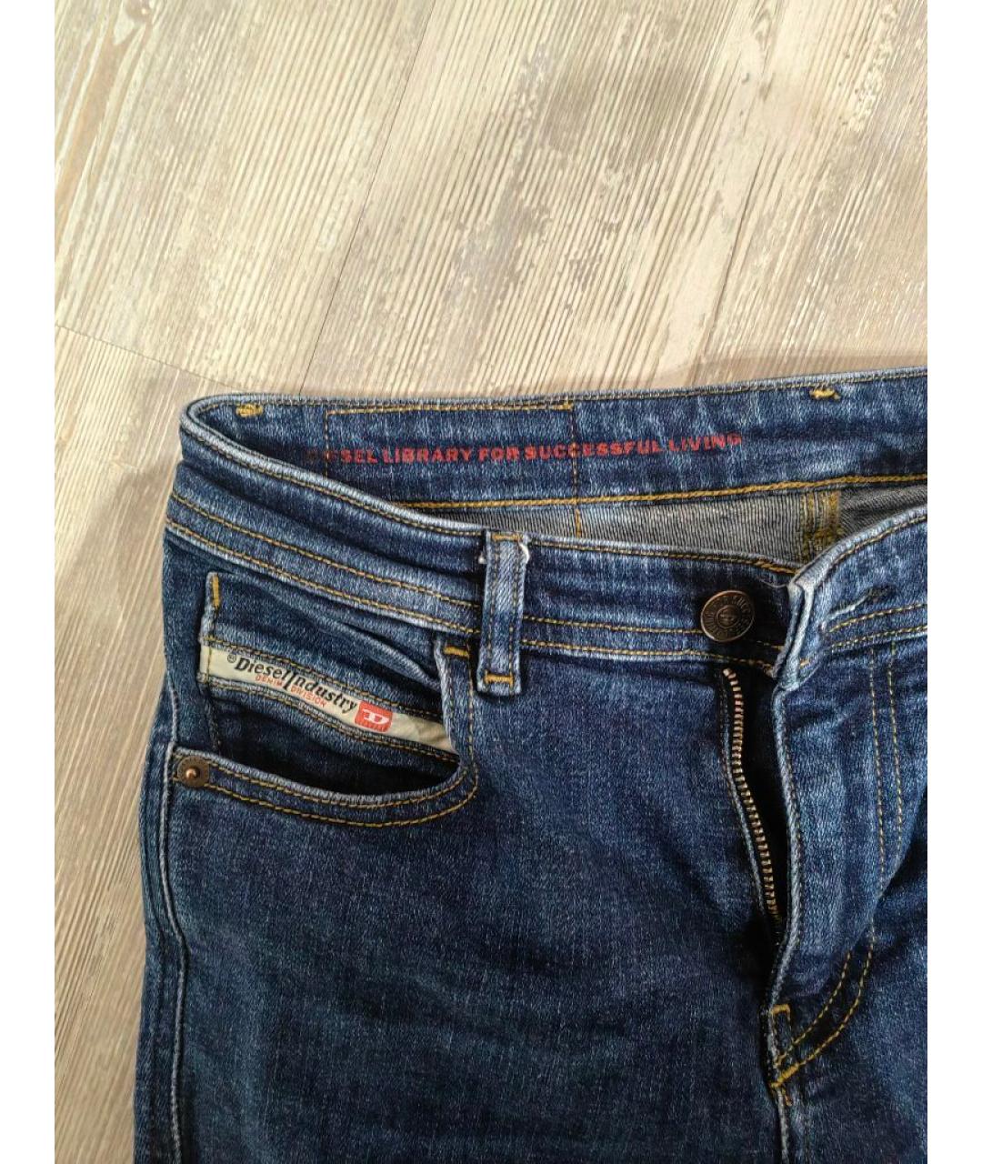 DIESEL Темно-синие хлопко-эластановые джинсы слим, фото 2