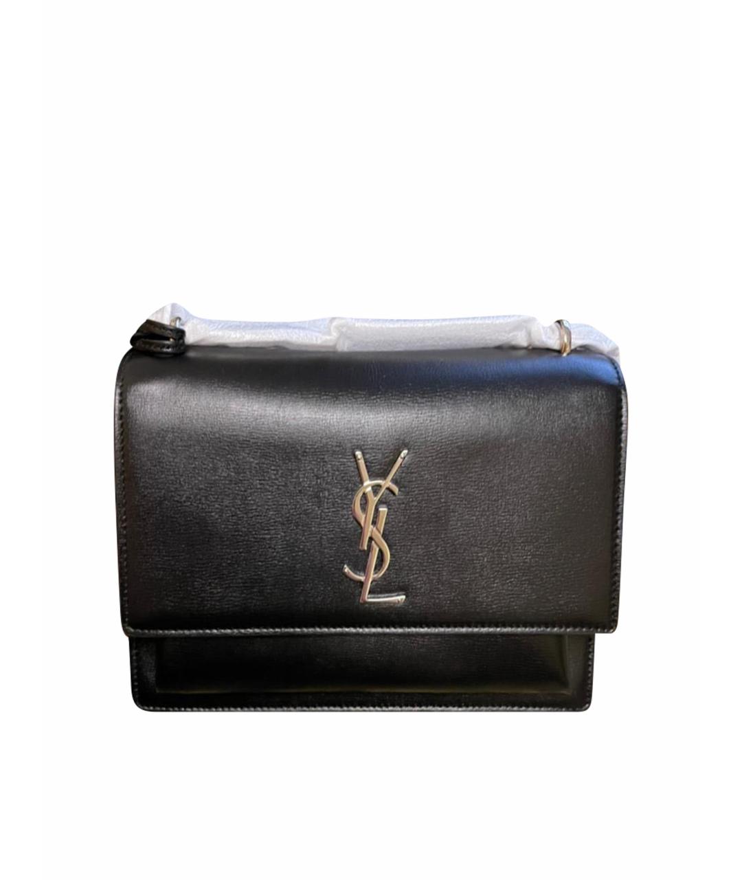 SAINT LAURENT Черная кожаная сумка через плечо, фото 6