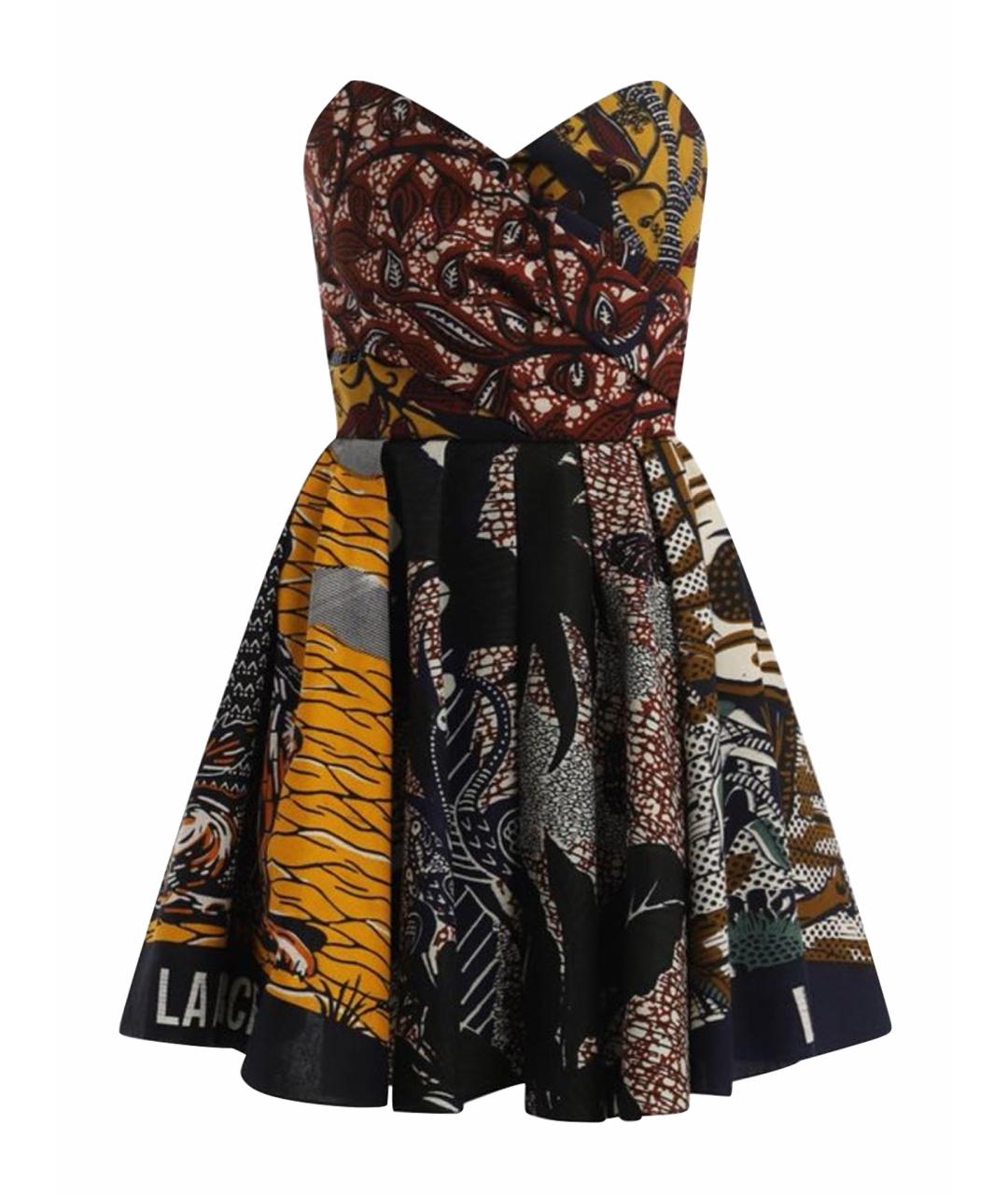 CHRISTIAN DIOR Мульти хлопковое коктейльное платье, фото 1