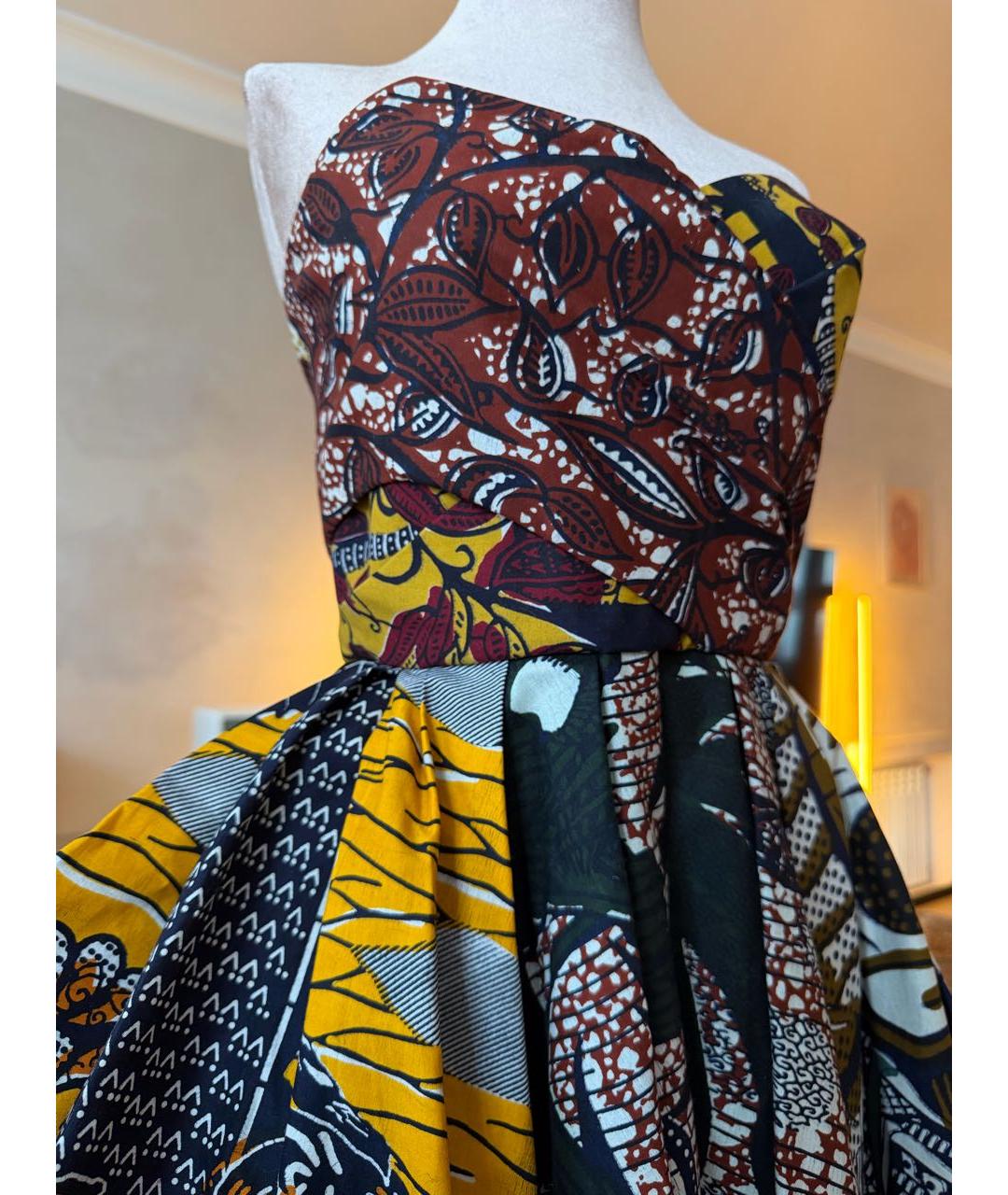 CHRISTIAN DIOR Мульти хлопковое коктейльное платье, фото 4