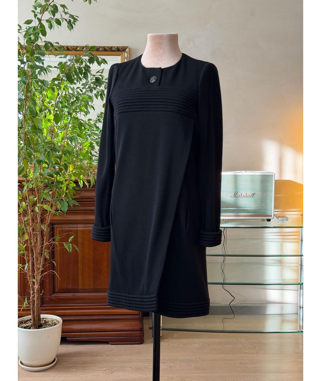 CHANEL Черное шерстяное повседневное платье, фото 7