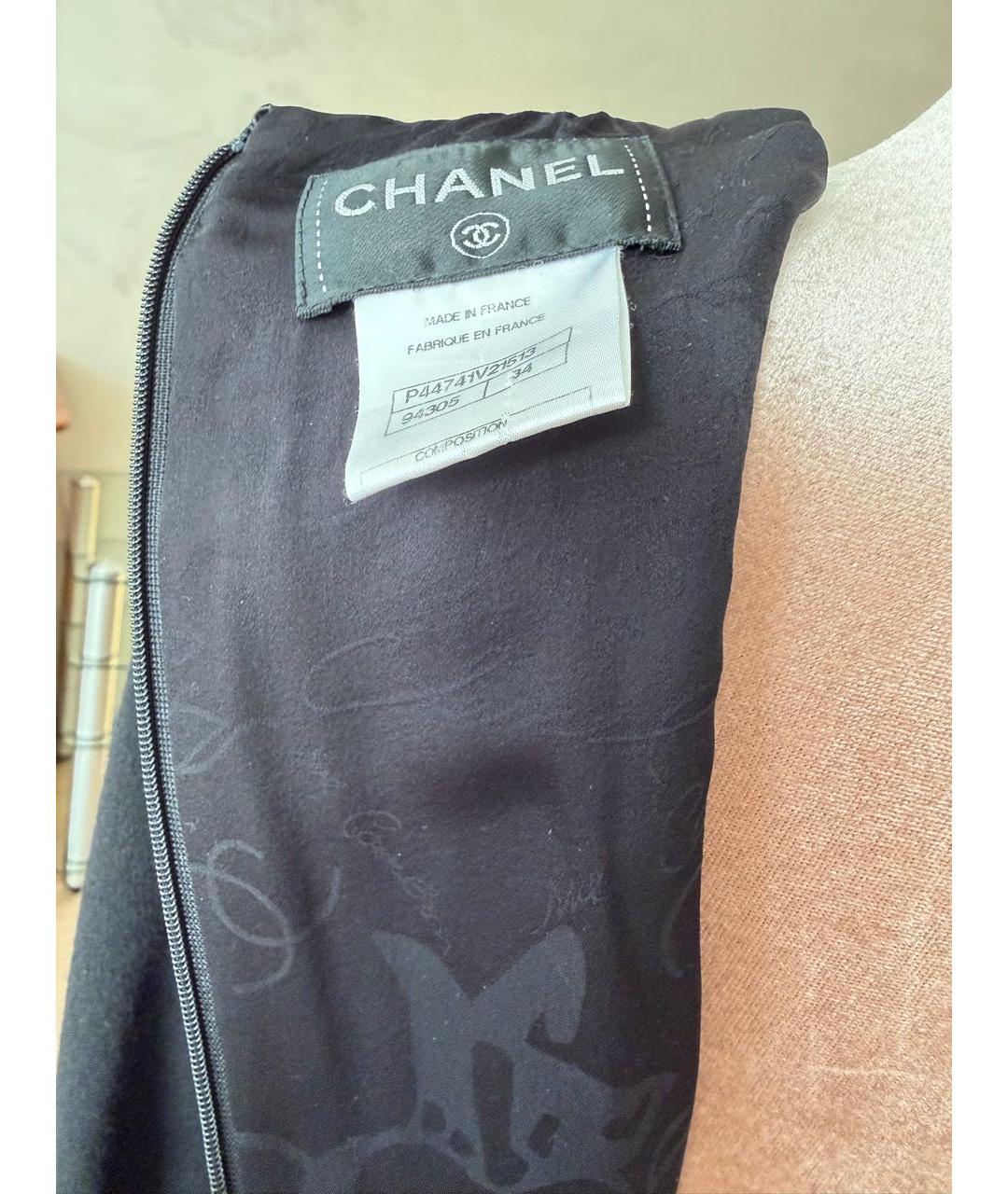 CHANEL Черное шерстяное повседневное платье, фото 3