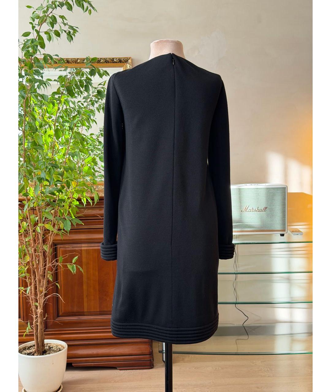 CHANEL Черное шерстяное повседневное платье, фото 2