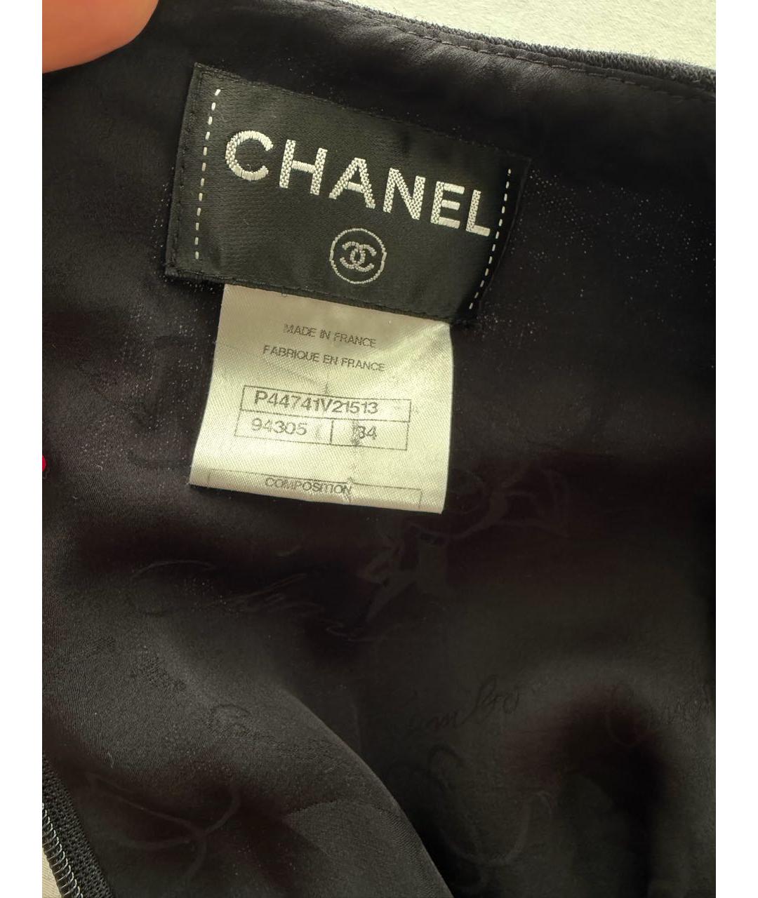 CHANEL Черное шерстяное повседневное платье, фото 6