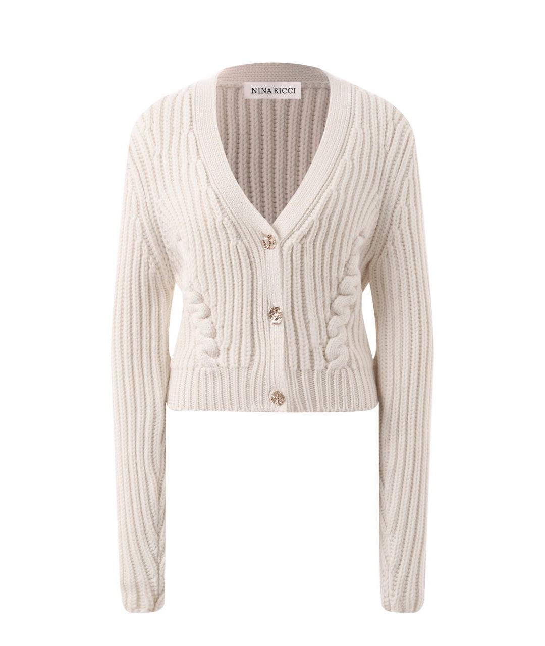 NINA RICCI Белый шерстяной кардиган, фото 6