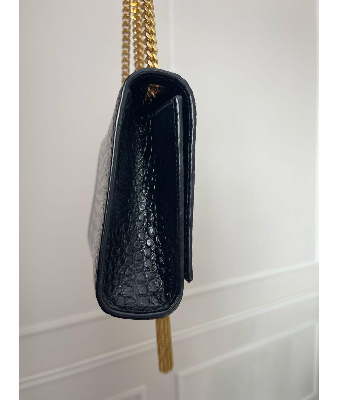 SAINT LAURENT Черная кожаная сумка через плечо, фото 4