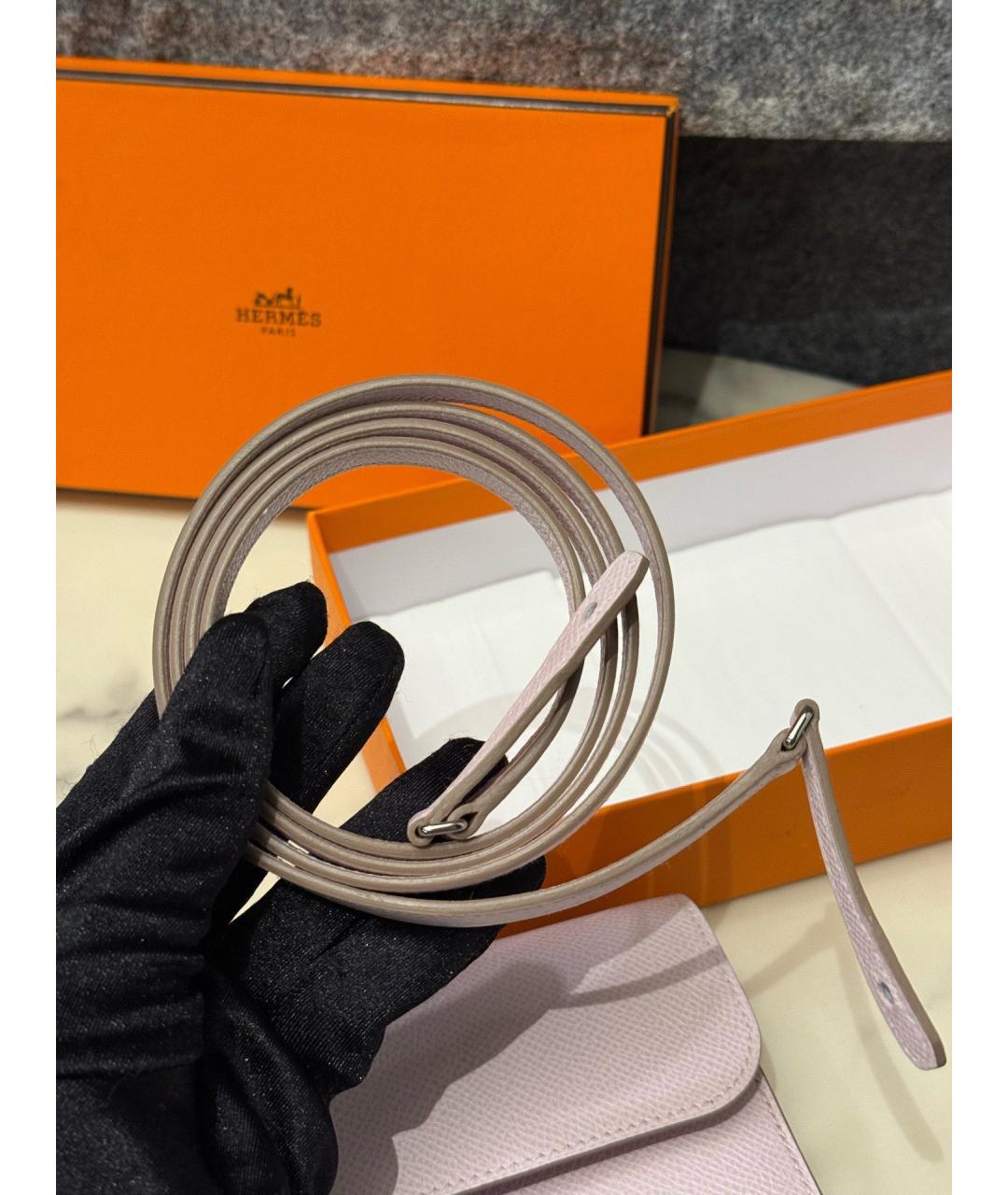 HERMES Фиолетовая кожаная сумка через плечо, фото 7