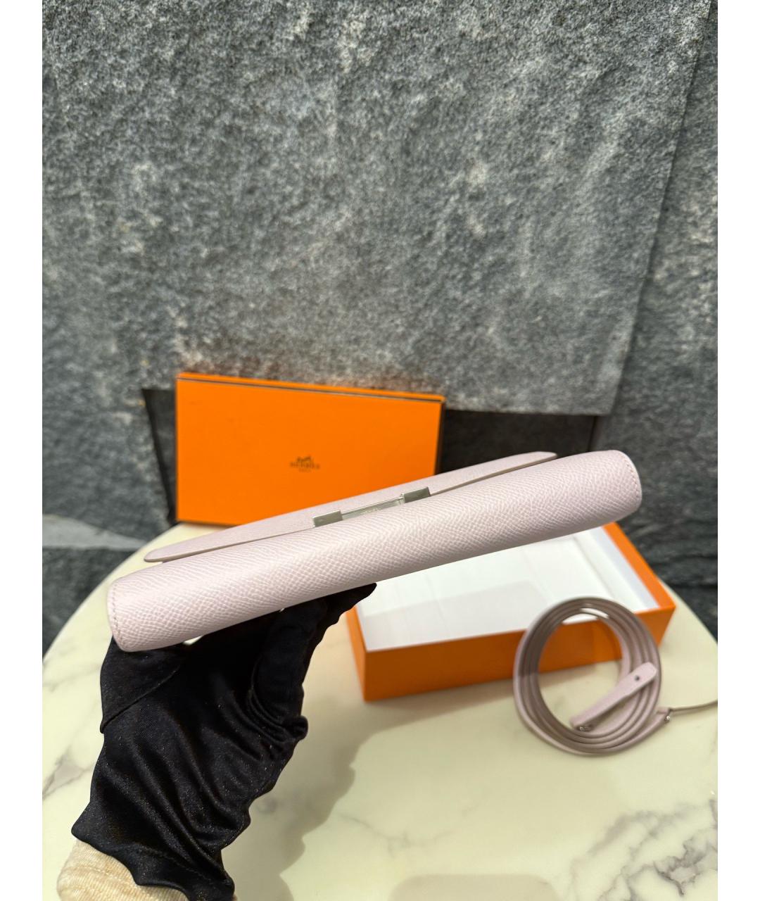 HERMES Фиолетовая кожаная сумка через плечо, фото 3