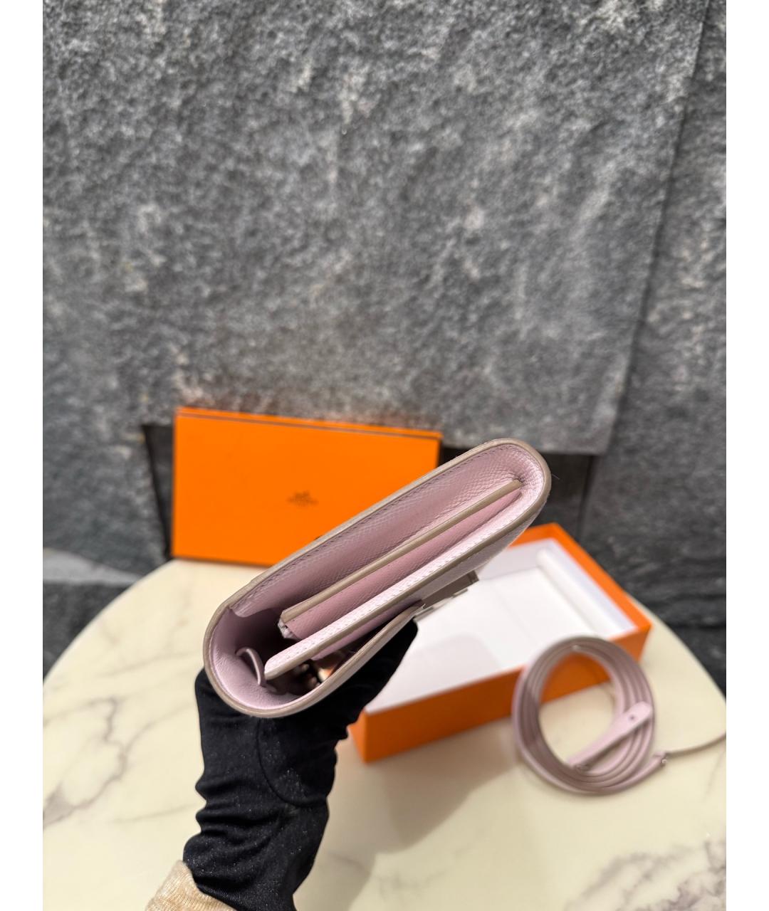 HERMES Фиолетовая кожаная сумка через плечо, фото 5