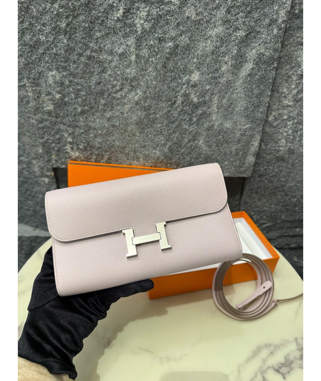 HERMES Фиолетовая кожаная сумка через плечо, фото 10