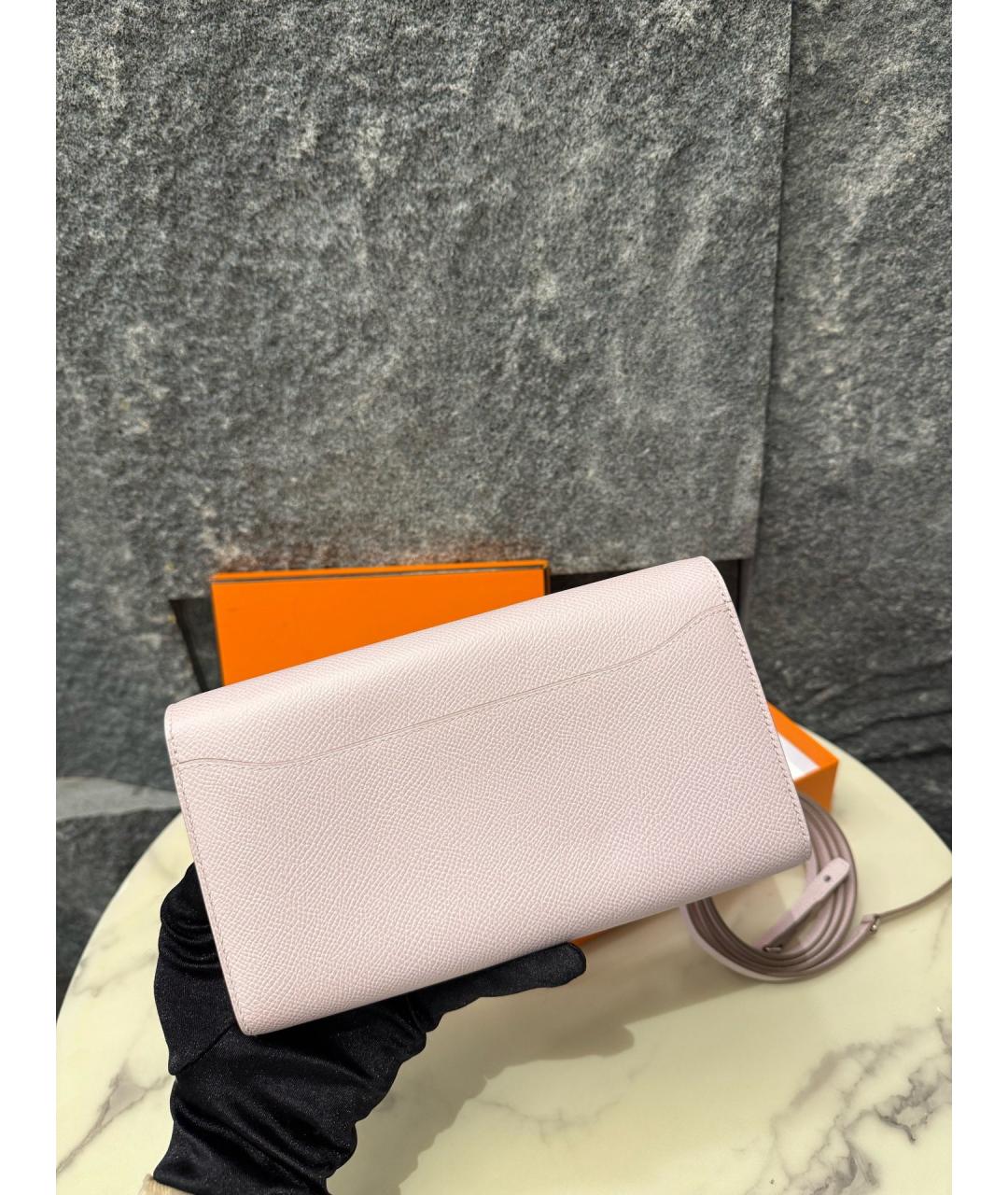 HERMES Фиолетовая кожаная сумка через плечо, фото 8