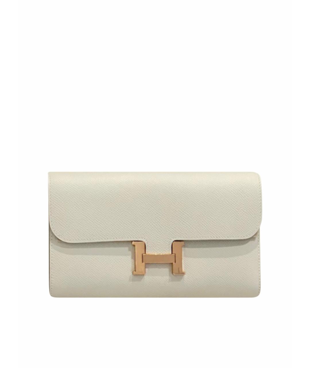 HERMES Белая кожаная сумка через плечо, фото 1