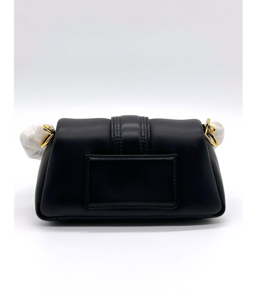 JACQUEMUS Черная кожаная сумка с короткими ручками, фото 3