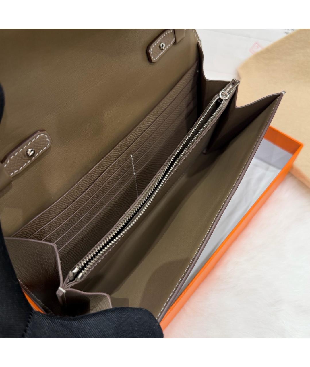 HERMES Бежевая кожаная сумка через плечо, фото 5