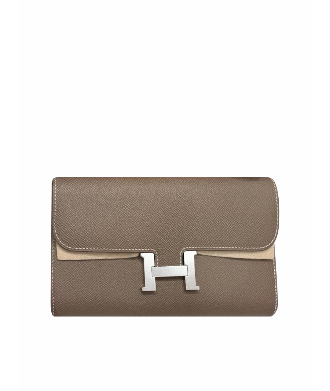 HERMES Бежевая кожаная сумка через плечо, фото 1