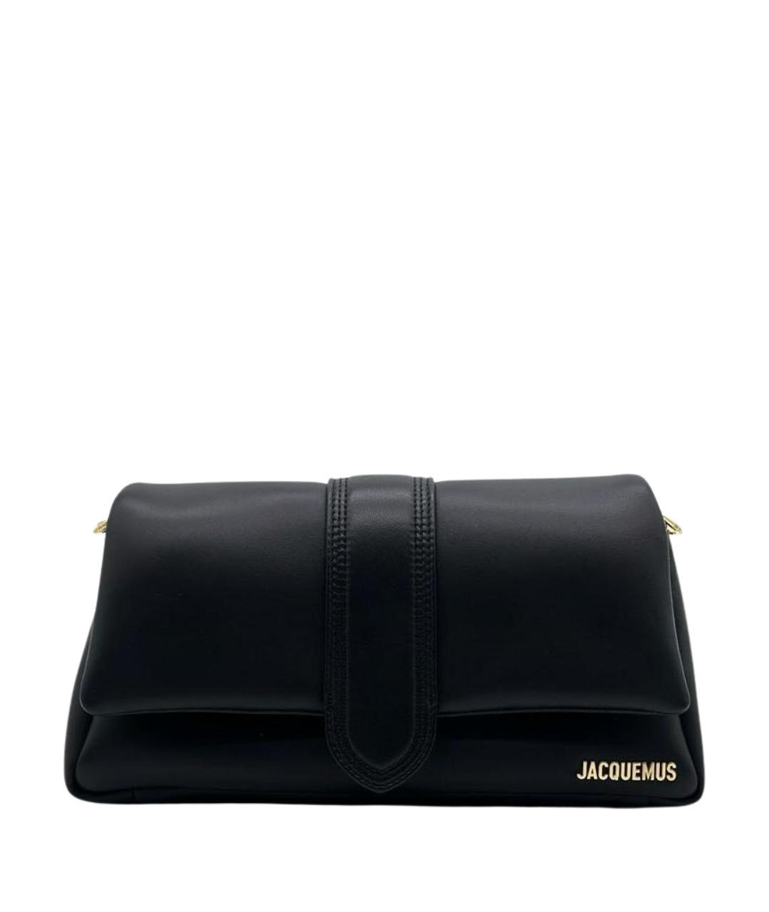 JACQUEMUS Черная кожаная сумка через плечо, фото 1